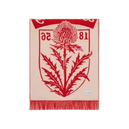 Burberry Pattern Jacquard Frayed-Edge Scarf