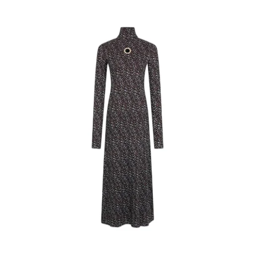 High-Neck Long-Sleeved Dress