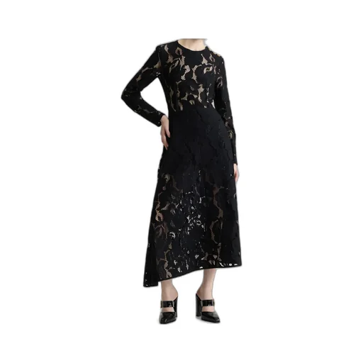 Patou Laced Long-Sleeves Midi Dress