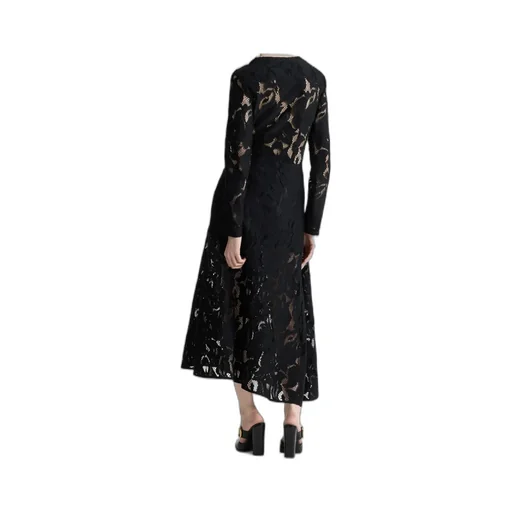 Patou Laced Long-Sleeves Midi Dress