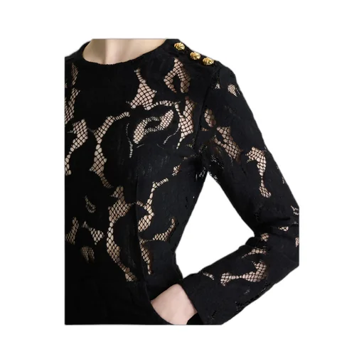 Patou Laced Long-Sleeves Midi Dress