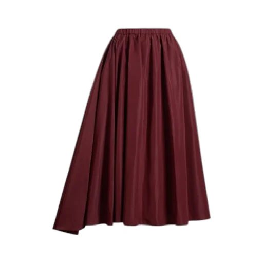 Asymmetric Faille Midi Skirt