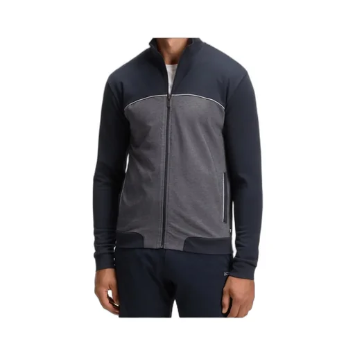 Zip-Up Colour-Block Sweatshirt