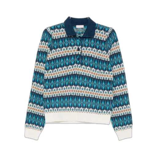 Patterned Collared Polo Top