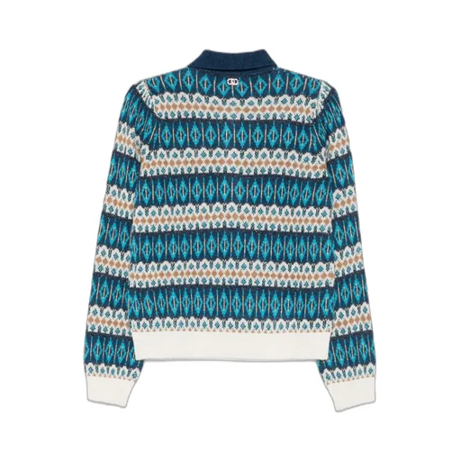Patterned Collared Polo Top