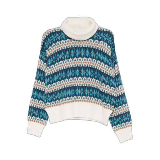 Patterned Turtleneck Sweater