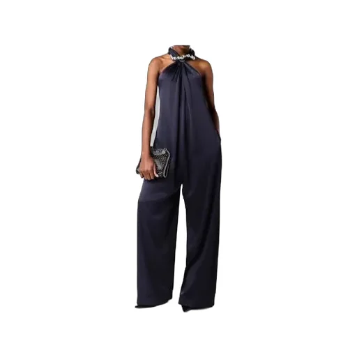 Stella Mccartney Ball-Chain Halterneck Satin Jumpsuit