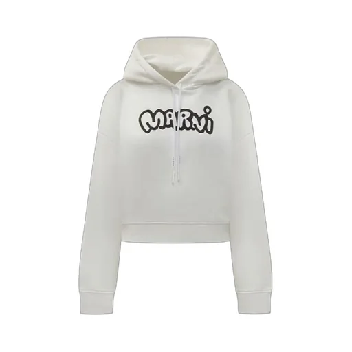 Marni Logo Printed Drawstring Hoodie