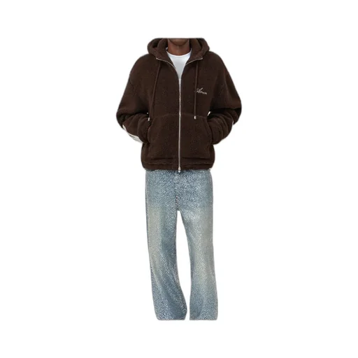 Zip-Up Bone-Detail Hoodie