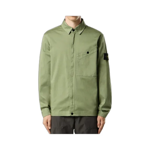 Overshirt With Chest Pocket And Two-Way Zip