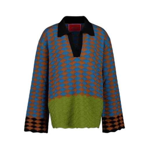Geometric-Pattern Wool Top