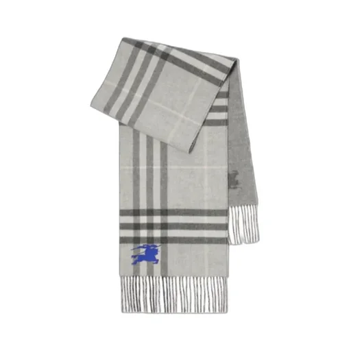 Burberry Reversible Ekd Check Fringed Scarf
