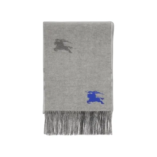 Burberry Reversible Ekd Check Fringed Scarf