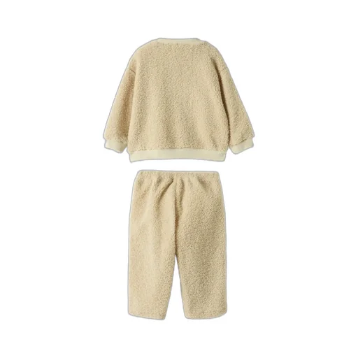 Dog-Embroidered Fleece Tracksuit Set