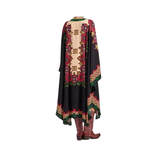 Floral-Print Asymmetric Day Dress