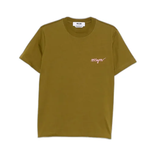 Msgm Cursive Logo Jersey T-Shirt