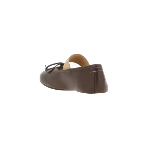 Mm6 Maison Margiela Anatomic Numbers-Motif Bow-Detailed Ballerinas