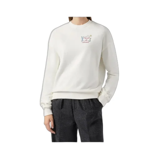 Stardust Cotton Sweatshirt In White With Rhinestone Appliqué AprÈS Ski Queen