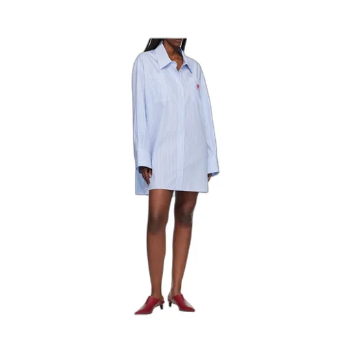 Striped Poplin Shirt Mini Dress