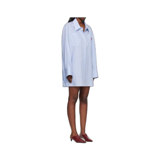 Striped Poplin Shirt Mini Dress