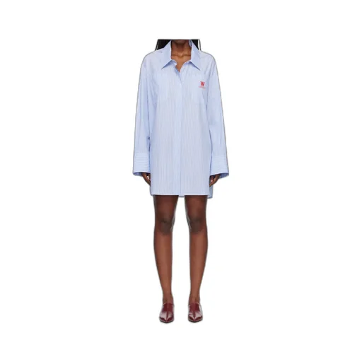 Striped Poplin Shirt Mini Dress