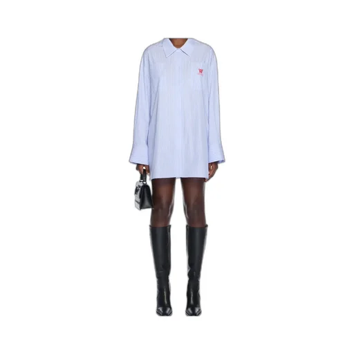 Striped Poplin Shirt Mini Dress