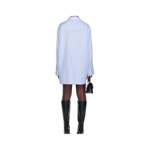 Striped Poplin Shirt Mini Dress