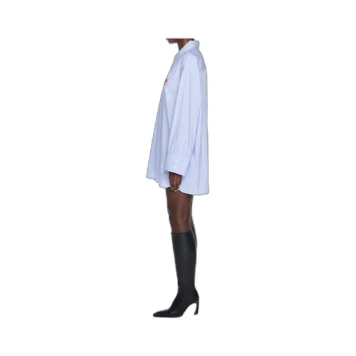 Striped Poplin Shirt Mini Dress