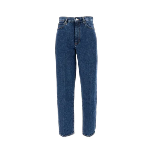 Frame Button Detailed Straight Leg Jeans