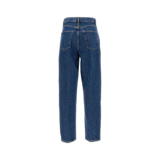 Frame Button Detailed Straight Leg Jeans