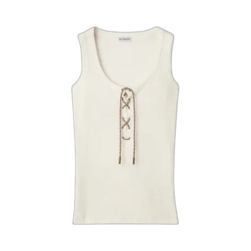 Burberry Lace-Detailed Ribbed Tank Top