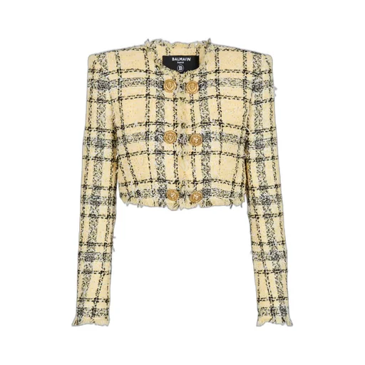 Balmain Glitter Tweed Cropped Jacket