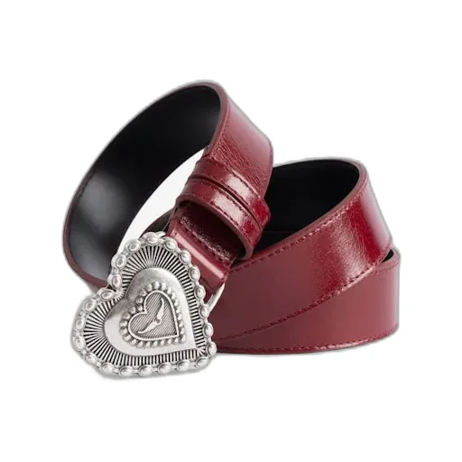 Patent Leather Belt With A Crinkled Effect