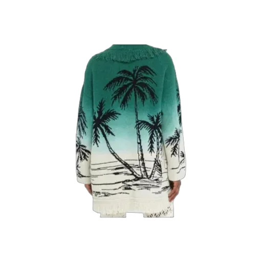 Wave Bloom Fringed Cardi-Coat