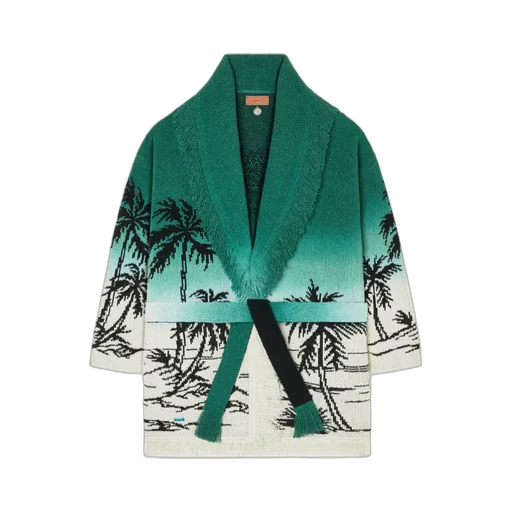 Wave Bloom Fringed Cardi-Coat