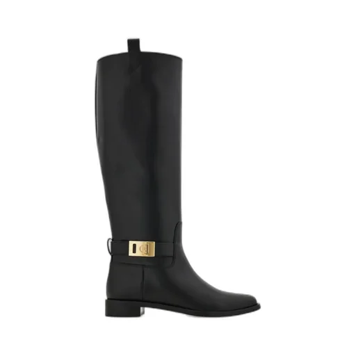 Knee High Boot With Hug Buckle Detail