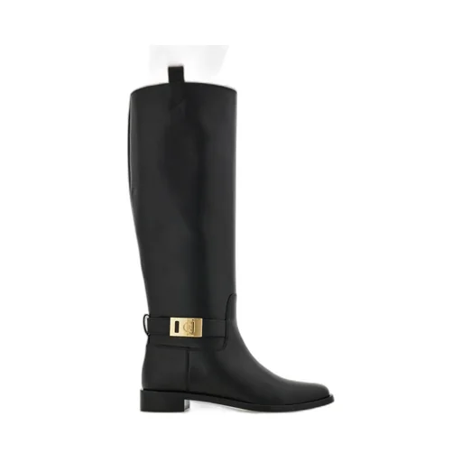 Knee High Boot With Hug Buckle Detail