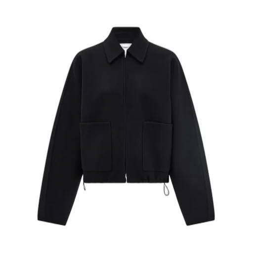 Cashmere Blend Cropped Bomber Jacket