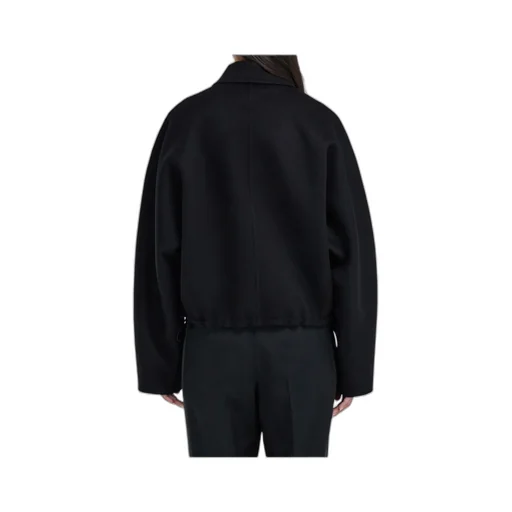 Cashmere Blend Cropped Bomber Jacket