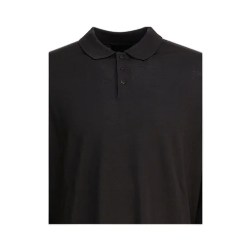 Stone Island Logo Patch Long Sleeved Polo Shirt