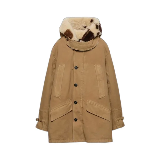 Hooded Shearling-Trimmed Parka
