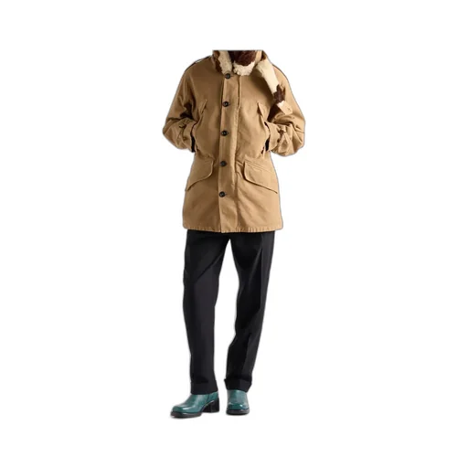 Hooded Shearling-Trimmed Parka