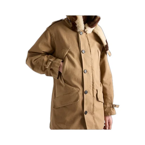 Hooded Shearling-Trimmed Parka