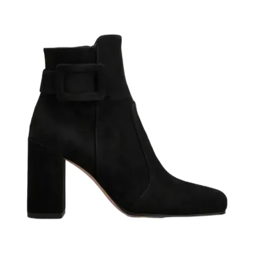 85Mm Buckle Block Heel Boots