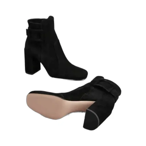 85Mm Buckle Block Heel Boots