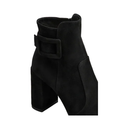 85Mm Buckle Block Heel Boots