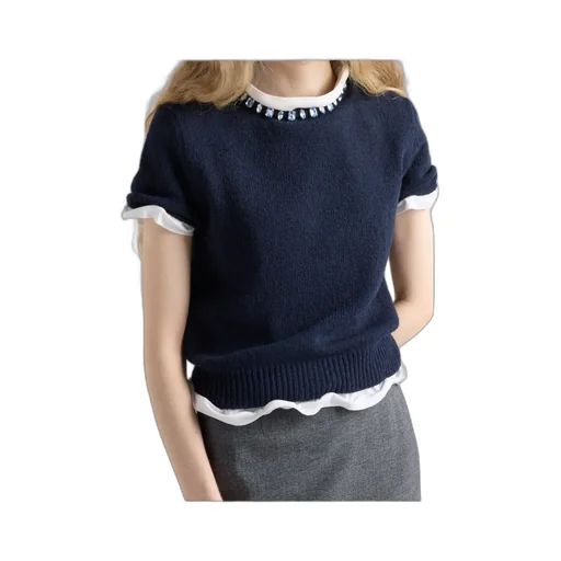 Prada Embellished Short-Sleeved Jumper