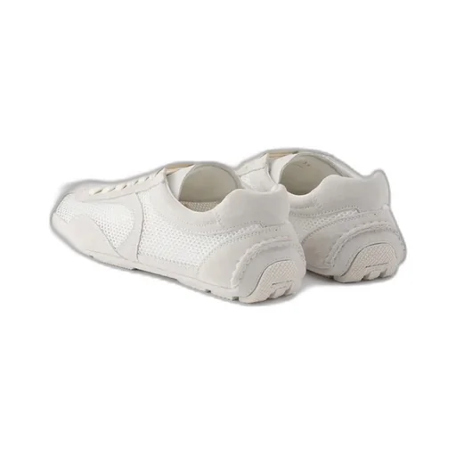 Prada Mesh-Panelled Lace-Up Sneakers