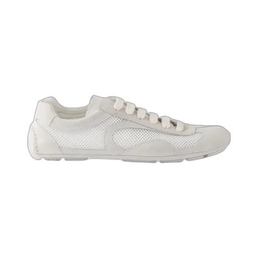 Prada Mesh-Panelled Lace-Up Sneakers