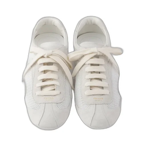 Prada Mesh-Panelled Lace-Up Sneakers